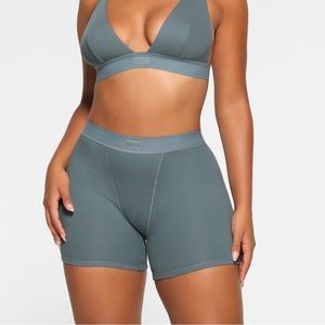 SKIMS Kyanite Cotton Rib Boxer size Small